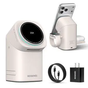 3 in 1 Wireless Charging Station for Apple & Samsung, 25W Fast Magnetic Wireless Charger Stand for Magsafe iPhone 17/16/15/14/13/12 Pro Max, Galaxy S25/24/23/22, AirPods, iWatch (with 45W Adapter) 3 in 1 Wireless Charging Station for Apple & Samsung, 25W Fast Magnetic Wireless Charger Stand for Magsafe iPhone 17/16/15/14/13/12 Pro Max, Galaxy S25/24/23/22, AirPods, iWatch (with 45W Adapter)