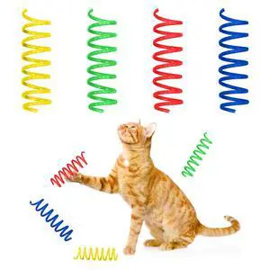 Colorful Springs Cat Toys 3" Bouncy Coils for Indoor Cats & Kittens to Swat, Chase & Bite, Safe Lightweight Plastic, Interactive Enrichment Toys, 10-Pack Multi-Color Colorful Springs Cat Toys 3" Bouncy Coils for Indoor Cats & Kittens to Swat, Chase & Bite, Safe Lightweight Plastic, Interactive Enrichment Toys, 10-Pack Multi-Color