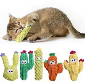 Cat Toys for Indoor Cats, 100% Pure Organic Catnip-Filled Toys Without Cotton, Interactive Cactus Kitten Toy for Anxiety Relief, Soft Cute Teething &Chew Toys, 5 Pack Cat Toys for Indoor Cats, 100% Pure Organic Catnip-Filled Toys Without Cotton, Interactive Cactus Kitten Toy for Anxiety Relief, Soft Cute Teething &Chew Toys, 5 Pack