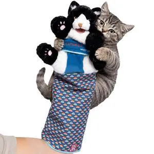 Wearable Cat Toy Wrestling Glove Puppet Interactive Hand Mitt with Durable Protective Sleeve and Catnip - Play & Enrichment Wearable Cat Toy Wrestling Glove Puppet Interactive Hand Mitt with Durable Protective Sleeve and Catnip - Play & Enrichment