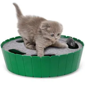 Interactive Cat Toy with Running Mouse, Electronic Motion Cat Toy Automatic Teaser for Indoor Cats, Pop and Play Hide Seek Cat Toys Hunting Mouse for Pet Cat Kitten Play Fun Exercise, Green Interactive Cat Toy with Running Mouse, Electronic Motion Cat Toy Automatic Teaser for Indoor Cats, Pop and Play Hide Seek Cat Toys Hunting Mouse for Pet Cat Kitten Play Fun Exercise, Green