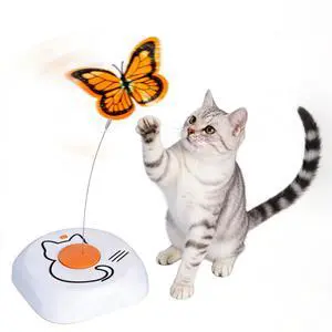 Cat Toy for Indoor Cats, Automatic Rotating Butterfly Feather Wand, Self Play Electric Cat Toy for Exercise & Mental Stimulation, Quiet Energy-Saving, AA Battery Operated Cat Toy for Indoor Cats, Automatic Rotating Butterfly Feather Wand, Self Play Electric Cat Toy for Exercise & Mental Stimulation, Quiet Energy-Saving, AA Battery Operated