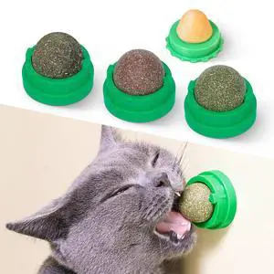 Catnip Toys Balls 4 Pcs, Extra Cat Energy Ball, Edible Kitten Silvervine Toys for Cats Lick, Healthy Kitty Teeth Cleaning Dental Chew Toys, Cat Wall Treats (Green) Catnip Toys Balls 4 Pcs, Extra Cat Energy Ball, Edible Kitten Silvervine Toys for Cats Lick, Healthy Kitty Teeth Cleaning Dental Chew Toys, Cat Wall Treats (Green)