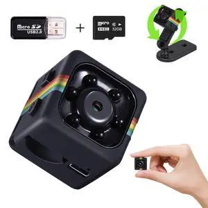 Mini Camera Wireless, 1080P No WiFi Security Camera, Small Cameras with 32GB TF Card, Wide Angle, Night Vision, 360° Rotating Bracket, Clip or Screw in, for Travel/ Indoor/ Outdoor (Deep Black) Mini Camera Wireless, 1080P No WiFi Security Camera, Small Cameras with 32GB TF Card, Wide Angle, Night Vision, 360° Rotating Bracket, Clip or Screw in, for Travel/ Indoor/ Outdoor (Deep Black)