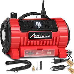 Tire Inflator Portable Air Compressor, 12V DC/110V AC Car Tire Pump with Inflation and Deflation, 5 Preset Modes, Digital LCD Pressure Gauge for Car Tires, Air Mattress and Small Inflatable Tire Inflator Portable Air Compressor, 12V DC/110V AC Car Tire Pump with Inflation and Deflation, 5 Preset Modes, Digital LCD Pressure Gauge for Car Tires, Air Mattress and Small Inflatable