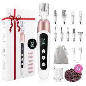 Electric Nail File Set, 9 in 1 Professional Manicure and Pedicure Kit, Cordless Nail Drill for Feet, LCD Display 10 Speeds Electric Nail Drill Machine, Hand Foot Care Tool Electric Nail File Set, 9 in 1 Professional Manicure and Pedicure Kit, Cordless Nail Drill for Feet, LCD Display 10 Speeds Electric Nail Drill Machine, Hand Foot Care Tool
