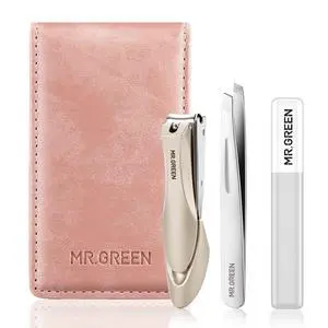 Nail Clipper 3Pcs Set, Stainless Steel Manicure Pedicure Set with Nail Clippers, Glass Nail File & Tweezers, Medical Grade Grooming Kit with Travel Case Gift Box for Man & Woman (Pink) Nail Clipper 3Pcs Set, Stainless Steel Manicure Pedicure Set with Nail Clippers, Glass Nail File & Tweezers, Medical Grade Grooming Kit with Travel Case Gift Box for Man & Woman (Pink)