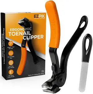 Thick Toe Nail Clippers for Seniors with Nail File Set, Ergonomic Nail Cutter with 4.8 Long Handle, Angled Head & Stainless Steel Blades, Comfortable Toenail Clippers for Weak & Arthritic Hands Thick Toe Nail Clippers for Seniors with Nail File Set, Ergonomic Nail Cutter with 4.8 Long Handle, Angled Head & Stainless Steel Blades, Comfortable Toenail Clippers for Weak & Arthritic Hands