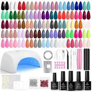 Nail Polish Kit with U V Light - 80Pcs Color Enchantment 55 Colors Gel Nail Kit with Everything Base Top Coat Beginner Starter at Home Nails Kit Manicure DIY Salon Tools Gifts for Women Nail Polish Kit with U V Light - 80Pcs Color Enchantment 55 Colors Gel Nail Kit with Everything Base Top Coat Beginner Starter at Home Nails Kit Manicure DIY Salon Tools Gifts for Women
