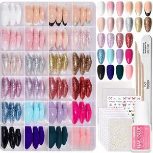 Press on Nails Kit 720Pcs 24 Colors, Short Almond Press on Nail Glossy Matte Glitter with Nail Glue & Nail Tabs Stickers, Natural Fit Lightweight Fake Nails Kit Art for Women Girls Press on Nails Kit 720Pcs 24 Colors, Short Almond Press on Nail Glossy Matte Glitter with Nail Glue & Nail Tabs Stickers, Natural Fit Lightweight Fake Nails Kit Art for Women Girls