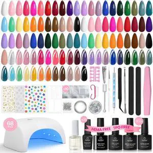 Nail Polish Kit with U V Light - 32 Colors Studio Essentials Gel Polish 68 Pcs Nail Kit with TPO & HEMA Free Base Coat Cat Eye Top Coat Home Salon DIY Nails Tools Gifts for Women Nail Polish Kit with U V Light - 32 Colors Studio Essentials Gel Polish 68 Pcs Nail Kit with TPO & HEMA Free Base Coat Cat Eye Top Coat Home Salon DIY Nails Tools Gifts for Women