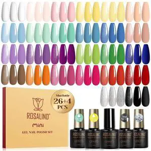 30pcs Pastel Gel Nail Polish Set, 26 Colors Gel Polish with 3Pcs Glossy Matte Glitter Top Coat and Base Coat White Green Blue Purple Bright Nail Gel Polish Soak Off for Women 30pcs Pastel Gel Nail Polish Set, 26 Colors Gel Polish with 3Pcs Glossy Matte Glitter Top Coat and Base Coat White Green Blue Purple Bright Nail Gel Polish Soak Off for Women