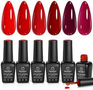 Red Gel Polish Set - 6 Colors Nail Gel Polish Popular Jelly Shimmer Regular Collection Nail Art Design Soak Off UV LED Nail Kit Minicure DIY Home Salon Spring Gift for Women Red Gel Polish Set - 6 Colors Nail Gel Polish Popular Jelly Shimmer Regular Collection Nail Art Design Soak Off UV LED Nail Kit Minicure DIY Home Salon Spring Gift for Women