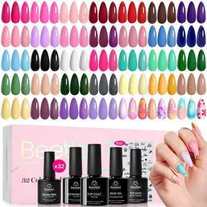 Nail Polish Set - 32 Colors Summer Orange Red White Blue Purple Nude Black Brown Green Gel Polish, UV LED Soak Off Nail Kit with Base and Top Coat All Season Gift for Women Nail Polish Set - 32 Colors Summer Orange Red White Blue Purple Nude Black Brown Green Gel Polish, UV LED Soak Off Nail Kit with Base and Top Coat All Season Gift for Women