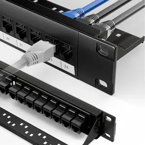 19 Inch 24 Port Keystone Patch Panel with 25 Pack 10Gbps CAT6 Keystone Couplers and Detachable Cable Management Bar, 1U Ethernet Network Patch Panel, Rackmount or Wall Mount 19 Inch 24 Port Keystone Patch Panel with 25 Pack 10Gbps CAT6 Keystone Couplers and Detachable Cable Management Bar, 1U Ethernet Network Patch Panel, Rackmount or Wall Mount