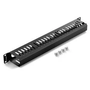 1U Server Rack Cable Management 24-Slot, 19" Carbon Steel Horizontal Network Cable Management for Network Cabinet, All-Metal Black 1 Pack 1U Server Rack Cable Management 24-Slot, 19" Carbon Steel Horizontal Network Cable Management for Network Cabinet, All-Metal Black 1 Pack