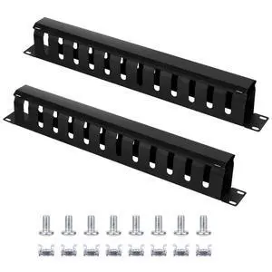 2 Pack 19 Inch 1U Server Rack Cable Management -12 Slot Horizontal Rack Mount Cable Manager with Rack Screws - Cable Raceway Wire Duct Channel Track Cord Organizer with Cover for Server Rack & Cabinet 2 Pack 19 Inch 1U Server Rack Cable Management -12 Slot Horizontal Rack Mount Cable Manager with Rack Screws - Cable Raceway Wire Duct Channel Track Cord Organizer with Cover for Server Rack & Cabinet