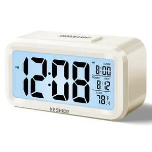 Digital Alarm Clock Battery Operated with Indoor Temperature, Desk Small Clock,Snooze Model,12/24H Display for Bedrooms Heavy Sleepers Kids Travel Bathroom (White) Digital Alarm Clock Battery Operated with Indoor Temperature, Desk Small Clock,Snooze Model,12/24H Display for Bedrooms Heavy Sleepers Kids Travel Bathroom (White)