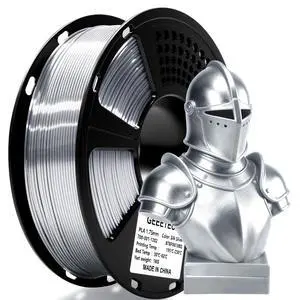Silk PLA Filament 1.75mm for 3D Printer, Metal-Like Shiny 3D Filament 1kg (2.2lbs) 1 Spool, Dimensional Accuracy +/- 0.02 mm, Metallic Silver Silk Filament Silk PLA Filament 1.75mm for 3D Printer, Metal-Like Shiny 3D Filament 1kg (2.2lbs) 1 Spool, Dimensional Accuracy +/- 0.02 mm, Metallic Silver Silk Filament