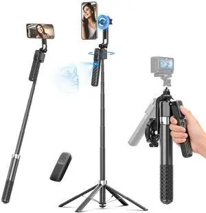 71" Auto Face Tracking Tripod, 1-Sec Quick Setup Magnetic Tripod for iPhone, No App Needed 360° Rotating Phone & Camera Tripod, Content Creator Essentials for TikTok YouTube 71" Auto Face Tracking Tripod, 1-Sec Quick Setup Magnetic Tripod for iPhone, No App Needed 360° Rotating Phone & Camera Tripod, Content Creator Essentials for TikTok YouTube