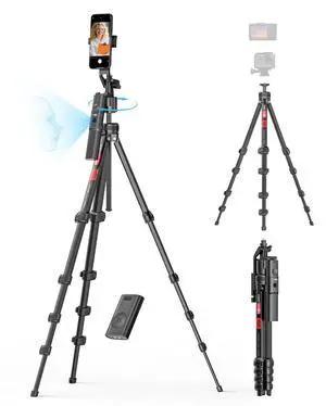 Auto Face Tracking Tripod for iPhone 360°Rotation w/Camera Mount,Phone Tripod w/Remote,Selfie Stick for Android & Phone Stand for Video Recording, YouTube/TikTok/Vlogging(R01 PRO) Auto Face Tracking Tripod for iPhone 360°Rotation w/Camera Mount,Phone Tripod w/Remote,Selfie Stick for Android & Phone Stand for Video Recording, YouTube/TikTok/Vlogging(R01 PRO)