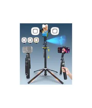 71'' Auto Face Tracking Tripod 360° Rotation with Stand | Selfie Stick w/Fill Lights, Remote & Gesture Control | for TikTok Vlog Content Creator, Phone Camera Tripod Following Your Movement 71'' Auto Face Tracking Tripod 360° Rotation with Stand | Selfie Stick w/Fill Lights, Remote & Gesture Control | for TikTok Vlog Content Creator, Phone Camera Tripod Following Your Movement