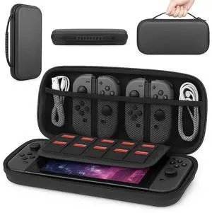 Large Capacity Travel Carrying Case for Nintendo Switch 2 2025, Hard Shell Protective Cover Portable Pouch with 10 Game Cards Slots and Pockets for Console and Accessories Storage Bag, Black Large Capacity Travel Carrying Case for Nintendo Switch 2 2025, Hard Shell Protective Cover Portable Pouch with 10 Game Cards Slots and Pockets for Console and Accessories Storage Bag, Black