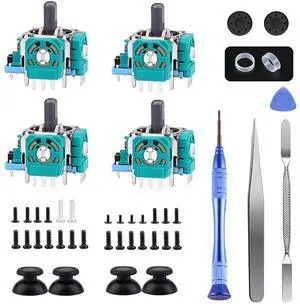 Joysticks Replacement for P5 Controller, 3D Joystick Module Parts Compatible with P5 51 PCS Controller parts 4 Joystick, Thumbstick, 10 Protective Ring and More,blue Joysticks Replacement for P5 Controller, 3D Joystick Module Parts Compatible with P5 51 PCS Controller parts 4 Joystick, Thumbstick, 10 Protective Ring and More,blue