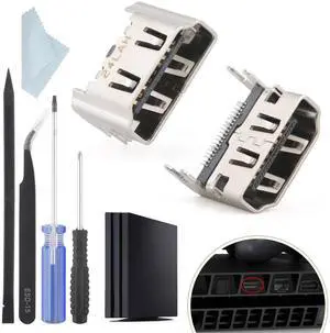2PCS for PS4 HDMI Port Replacement for Sony Playstation 4 PS4 Socket Jack Interface Connector for PS4 Console Accessories Parts with Repair Kit 2PCS for PS4 HDMI Port Replacement for Sony Playstation 4 PS4 Socket Jack Interface Connector for PS4 Console Accessories Parts with Repair Kit