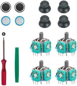 Replacement Thumbsticks Compatible with PlayStation 5 DualSense Wireless Controller, 3D Joystick Module Parts Analog Caps Compatible with Sony PS5 Controller 4pcs Replacement Thumbsticks Compatible with PlayStation 5 DualSense Wireless Controller, 3D Joystick Module Parts Analog Caps Compatible with Sony PS5 Controller 4pcs