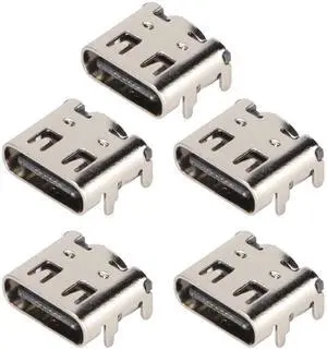 5PCs Replacement Charging Port Assembly for Controller, Repair Part USB C Adaptor Charger Socket 5PCs Replacement Charging Port Assembly for Controller, Repair Part USB C Adaptor Charger Socket