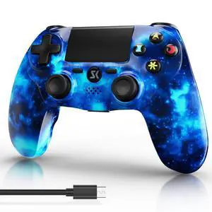 Wireless Controller for PS4, Controller for Sony PlayStation 4, Double Shock 6-Axis Motion Sensor, Sensitive Touch Pad, Built-in Speaker & Stereo Headphone Jack, Compatible with PlayStation 4/Pro/Slim Wireless Controller for PS4, Controller for Sony PlayStation 4, Double Shock 6-Axis Motion Sensor, Sensitive Touch Pad, Built-in Speaker & Stereo Headphone Jack, Compatible with PlayStation 4/Pro/Slim