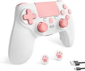 Controller wireless for ps4,Compatible with PS4/Slim/Pro/PC/IOSWith USB-C Cable/800mAh Battery/6-Axis Gyro/3.5mm Audio Jack/Multi Touch Pad(pink) Controller wireless for ps4,Compatible with PS4/Slim/Pro/PC/IOSWith USB-C Cable/800mAh Battery/6-Axis Gyro/3.5mm Audio Jack/Multi Touch Pad(pink)