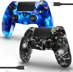 2 Pack Wireless Controller for PS4, Controller for Sony PlayStation 4, Double Shock 6-Axis Motion Sensor, Sensitive Touch Pad, Built-in Speaker & 3.5mm Headset Jack, Compatible with PS4/Pro/Slim 2 Pack Wireless Controller for PS4, Controller for Sony PlayStation 4, Double Shock 6-Axis Motion Sensor, Sensitive Touch Pad, Built-in Speaker & 3.5mm Headset Jack, Compatible with PS4/Pro/Slim