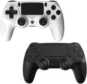 2 Pack Wireless Controller for PS4/Pro/Slim/PC with Non-Slip Grip and Dual Vibration, Ergonomic Grip,USB-C Cable, Compatible with playstation 4 (Black and White) 2 Pack Wireless Controller for PS4/Pro/Slim/PC with Non-Slip Grip and Dual Vibration, Ergonomic Grip,USB-C Cable, Compatible with playstation 4 (Black and White)
