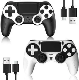 2 Pack Wireless Controller Compatible with PS4 / Pro/Slim,with 6-Axis Motion Sensor/Double Vibration/3.5mm Audio Jack 2 Pack Wireless Controller Compatible with PS4 / Pro/Slim,with 6-Axis Motion Sensor/Double Vibration/3.5mm Audio Jack