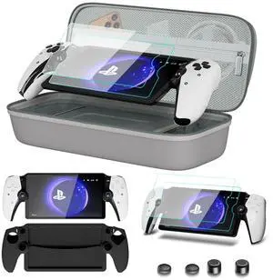 8 in 1 Accessories Compatible with Playstation Portal,Carrying Case for PS Portal,Soft Silicone Protective Cover for PS5 Portal,2 Screen Protector with 4 Thumb Grip (Grey) 8 in 1 Accessories Compatible with Playstation Portal,Carrying Case for PS Portal,Soft Silicone Protective Cover for PS5 Portal,2 Screen Protector with 4 Thumb Grip (Grey)