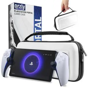 Carry Case designed for Playstation Portal remote player for PS5 Console holds accessories, Travel and Storage Protection for headset charger and more WHITE/BLACK - Easy Clean Case Gift box Edition Carry Case designed for Playstation Portal remote player for PS5 Console holds accessories, Travel and Storage Protection for headset charger and more WHITE/BLACK - Easy Clean Case Gift box Edition