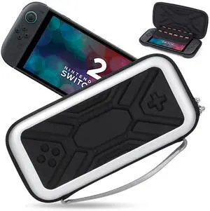 Slim Carrying Case for Nintendo Switch 2, Upgrade Thin Travel Case with Soft Lining 12 Game Card Slots, Original Design Portable Hard Storage Bag for Switch 2 Console and Accessories, Sliver Black Slim Carrying Case for Nintendo Switch 2, Upgrade Thin Travel Case with Soft Lining 12 Game Card Slots, Original Design Portable Hard Storage Bag for Switch 2 Console and Accessories, Sliver Black