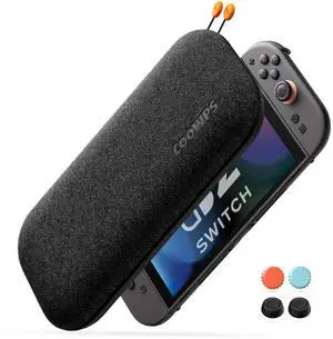 Ultra Hard Switch 2 Case for Nintendo Switch 2, with 4Pcs Thumb Grips, Odorless Felt Military Grade Protection, Soft Lining Carrying Case with 8 Game Card Slots Ultra Hard Switch 2 Case for Nintendo Switch 2, with 4Pcs Thumb Grips, Odorless Felt Military Grade Protection, Soft Lining Carrying Case with 8 Game Card Slots