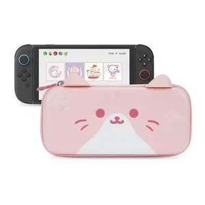Carrying Case Compatible with Switch 2 (2025) 7.9 Inch, Hard-Shell Slim Travel Case with 10 Game Card Slots for Switch 2 Console and Accessories, Cat Ear (Pink) Carrying Case Compatible with Switch 2 (2025) 7.9 Inch, Hard-Shell Slim Travel Case with 10 Game Card Slots for Switch 2 Console and Accessories, Cat Ear (Pink)