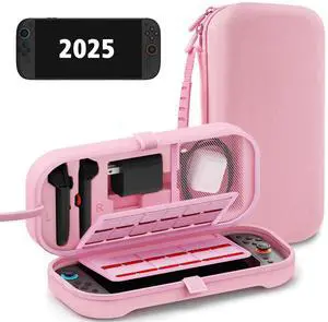 Carrying Case for Nintendo Switch 2 Model(2025), Large Capacity Travel Case Fits Original Adapter, Joycons, 24 Game Cartridge, Protective Hard Shell Pouch for Switch 2 Accessories, Pink Carrying Case for Nintendo Switch 2 Model(2025), Large Capacity Travel Case Fits Original Adapter, Joycons, 24 Game Cartridge, Protective Hard Shell Pouch for Switch 2 Accessories, Pink