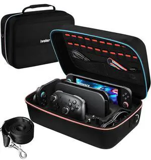 Carrying Storage All in One Case for Nintendo Switch 2 (2025),Portable Travel All Protective Hard Messenger Bag Soft Lining 20 Games for Switch 2 Console Pro Controller Accessories Black Carrying Storage All in One Case for Nintendo Switch 2 (2025),Portable Travel All Protective Hard Messenger Bag Soft Lining 20 Games for Switch 2 Console Pro Controller Accessories Black