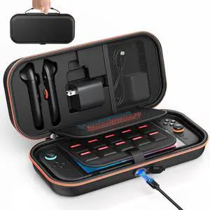 Charge inside Carrying Case for Nintendo Switch 2 2025 / Switch OLED / Switch with Adapter and for Joy Cons Storage, Travel Cases for Switch 2 Console with 22 Game Card Storage (Carbon Black) Charge inside Carrying Case for Nintendo Switch 2 2025 / Switch OLED / Switch with Adapter and for Joy Cons Storage, Travel Cases for Switch 2 Console with 22 Game Card Storage (Carbon Black)