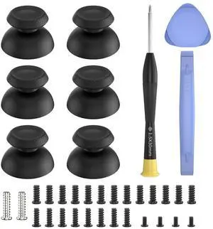 Thumbsticks Replacement for PS5 Controller, Analog Stick Joysticks Grip Caps with Repair Kit for PlayStation 5 Dualsense Controller, Black Thumbsticks Replacement for PS5 Controller, Analog Stick Joysticks Grip Caps with Repair Kit for PlayStation 5 Dualsense Controller, Black