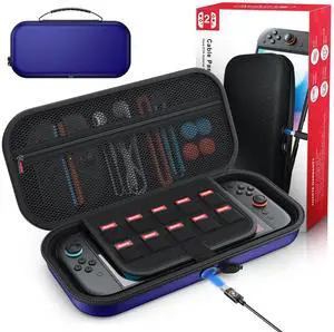 Switch 2 Carrying Case for Nintendo Switch 2 Console 2025 Switch Original/Switch OLED, Slim Travel Carry Case for Switch 2 Accessories with 10 Game Card Storage (Blue, for Switch 2, Carrying Case) Switch 2 Carrying Case for Nintendo Switch 2 Console 2025 Switch Original/Switch OLED, Slim Travel Carry Case for Switch 2 Accessories with 10 Game Card Storage (Blue, for Switch 2, Carrying Case)