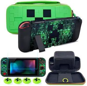 Carrying Case for Nintendo Switch, Soft Switch Case, Screen Protector, Thumb Grips Caps, Switch Accessories Protective Cases for Switch Console, Portable Travel Carry Cases for Nintendo Switch, Green Carrying Case for Nintendo Switch, Soft Switch Case, Screen Protector, Thumb Grips Caps, Switch Accessories Protective Cases for Switch Console, Portable Travel Carry Cases for Nintendo Switch, Green