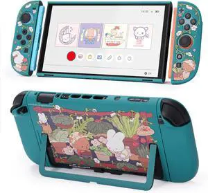 Protective Shell Compatible with Switch 2, Kawaii Cartoon Dockable Case for Switch 2, Anti-Scratch and Shock-Absorption Design Cover Skin - Bunny Garden Protective Shell Compatible with Switch 2, Kawaii Cartoon Dockable Case for Switch 2, Anti-Scratch and Shock-Absorption Design Cover Skin - Bunny Garden