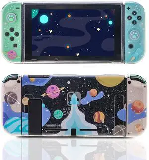 Glitter Clear Case for Nintendo Switch 2017 Only, Soft TPU Protective Cover with Screen Protector and 2 Thumb Grip Caps, Cute Protective Shell for Girls and Gamers Glitter Clear Case for Nintendo Switch 2017 Only, Soft TPU Protective Cover with Screen Protector and 2 Thumb Grip Caps, Cute Protective Shell for Girls and Gamers