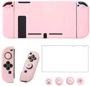 Pink Dockable Protective Case Cover Compatible with Nintendo Switch Joy-Con Controllers,with Glass Screen Protector and 4 Thumb Grips,Shock-Absorption and Anti-Scratch (Pink) Pink Dockable Protective Case Cover Compatible with Nintendo Switch Joy-Con Controllers,with Glass Screen Protector and 4 Thumb Grips,Shock-Absorption and Anti-Scratch (Pink)